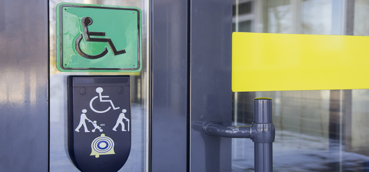 automatic handicap door opener in University of California Davis
